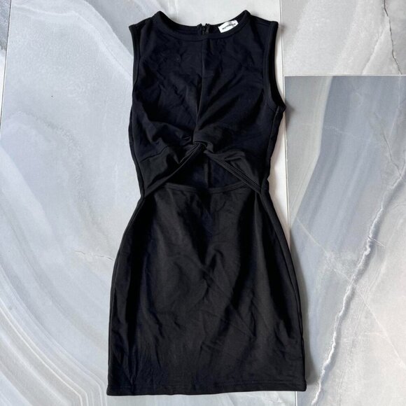 Superdown Black Mini Dress With key hole cutout cotton size Small - Picture 2 of 5